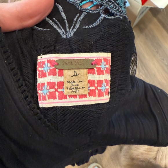 Free People Endless‎ Summer Cutwork Embroidered Dress turquoise teal lace cutout - Picture 5 of 8